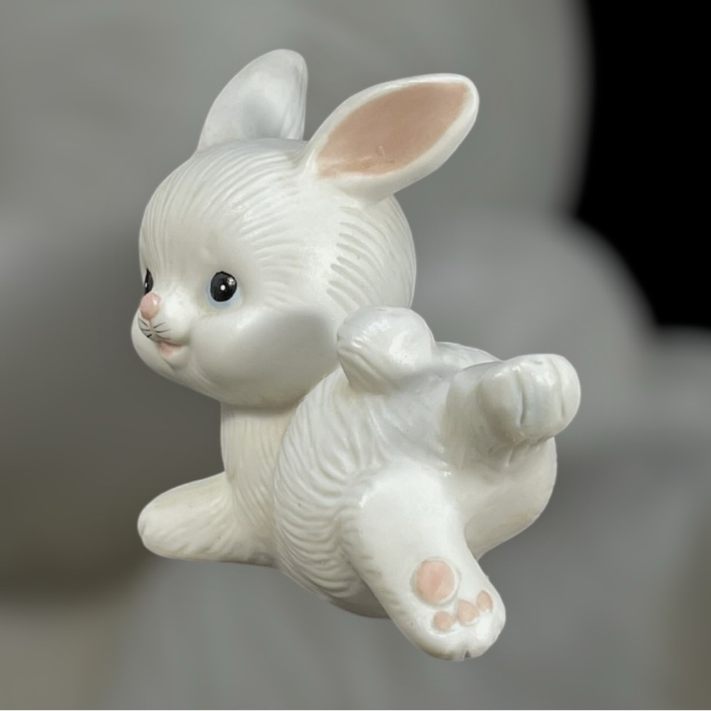 Set of 2🐰Vintage HOMCO #1454 Playful Bunny Rabbit Figurines Ceramic - Picture 4 of 13